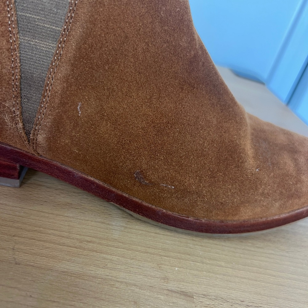 Nisolo Dari Suede Chelsea Boots Brown Leather Sole Ankle Booties Made in Peru - Picture 6 of 11
